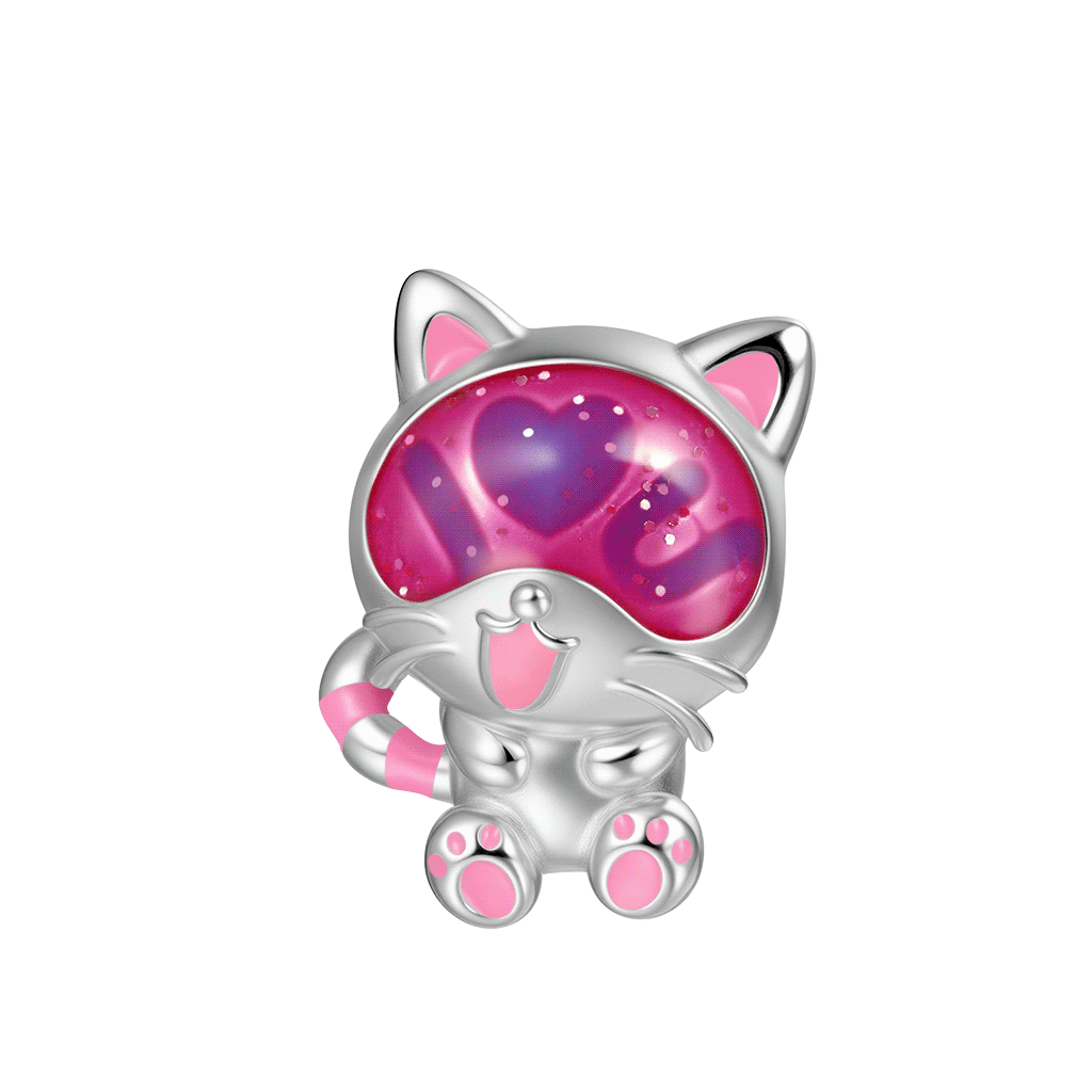 Secret Message 'Love U' Cat Charm