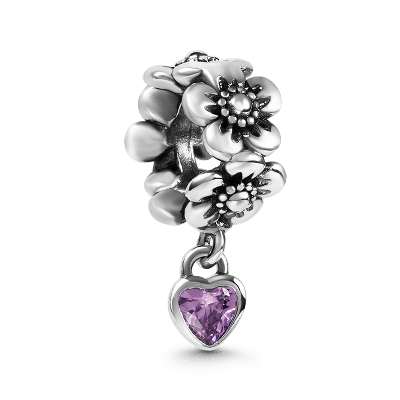 Flowers & Heart Pendant