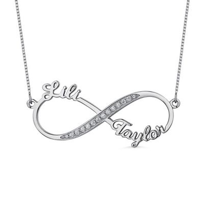 2 Names Infinity CZ Necklace